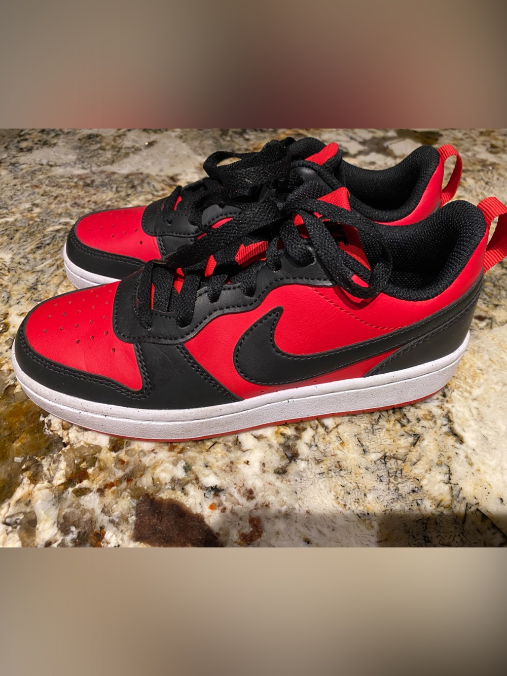 Nike Kids Black and Red Low-Top Sneakers - Picture 3 of 5